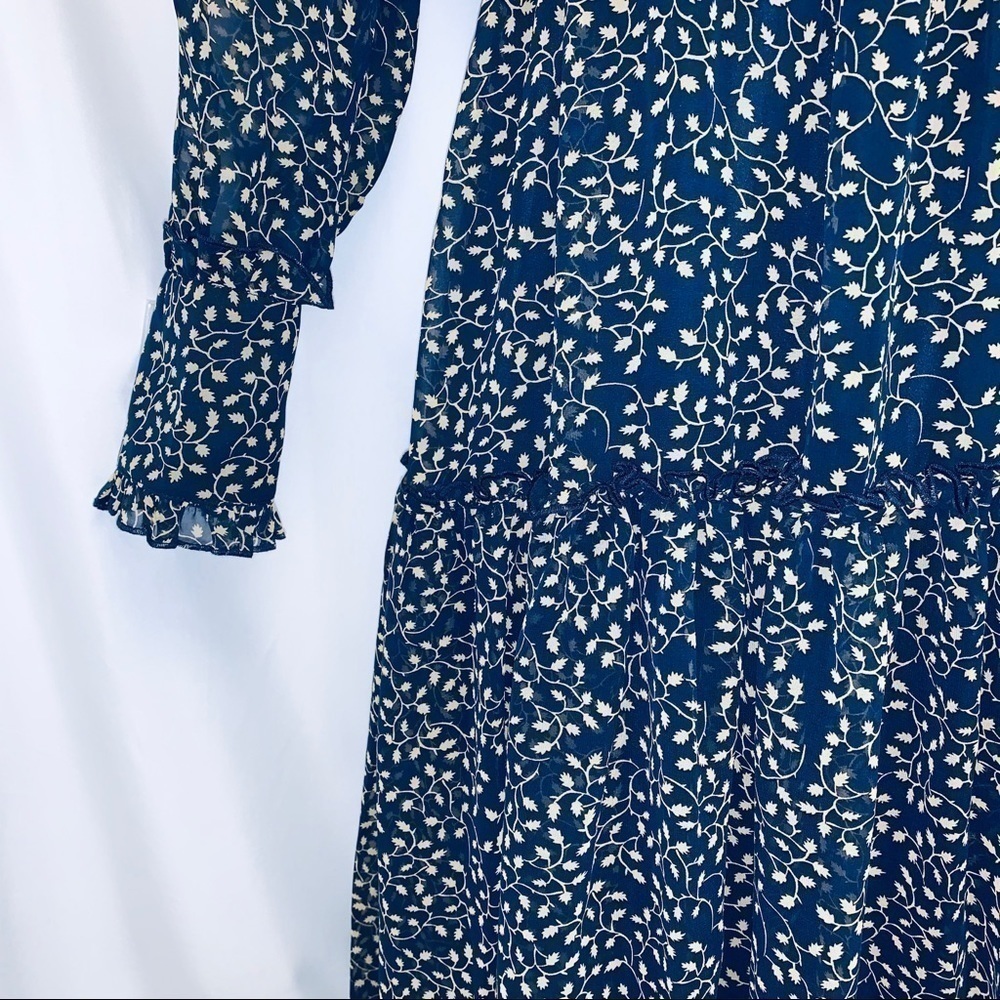 𝅺TOWOWGE Romantic Navy Print Ruffle Dress/ NWT/Size Small - Picture 6 of 7